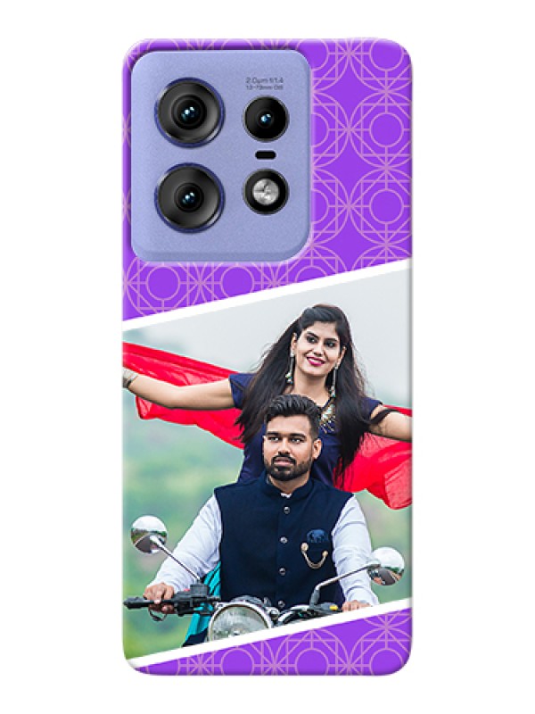 Custom Motorola Edge 50 Pro 5G Custom Hard Phone Case - Violet Color Pattern Design