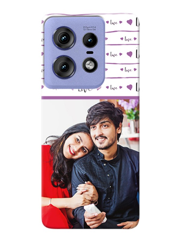 Custom Motorola Edge 50 Pro 5G Custom Hard Phone Case - Couples Heart Design