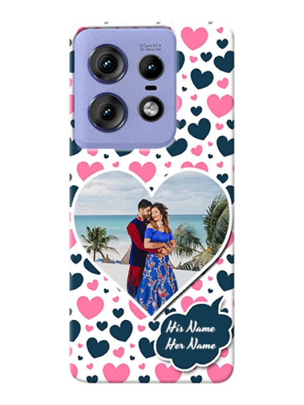 Custom Motorola Edge 50 Pro 5G Custom Hard Phone Case - Pink & Blue Heart Design