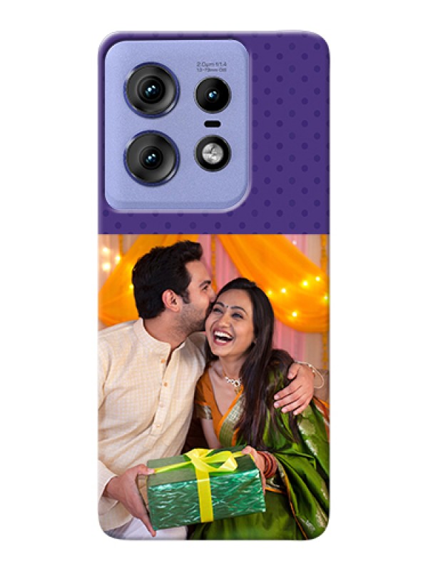 Custom Motorola Edge 50 Pro 5G Custom Hard Phone Case - Violet Colored Pattern Design