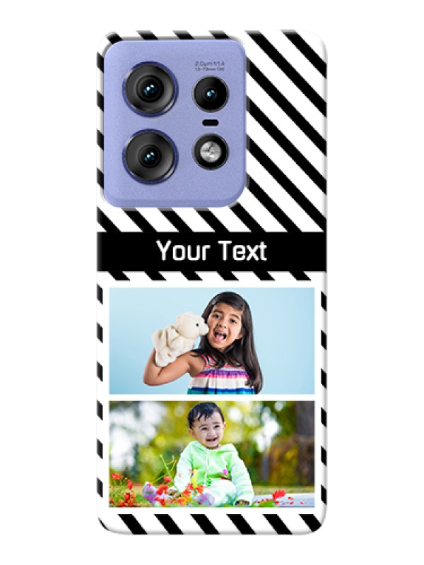 Custom Motorola Edge 50 Pro 5G Custom Hard Phone Case - Black And White Stripes Design