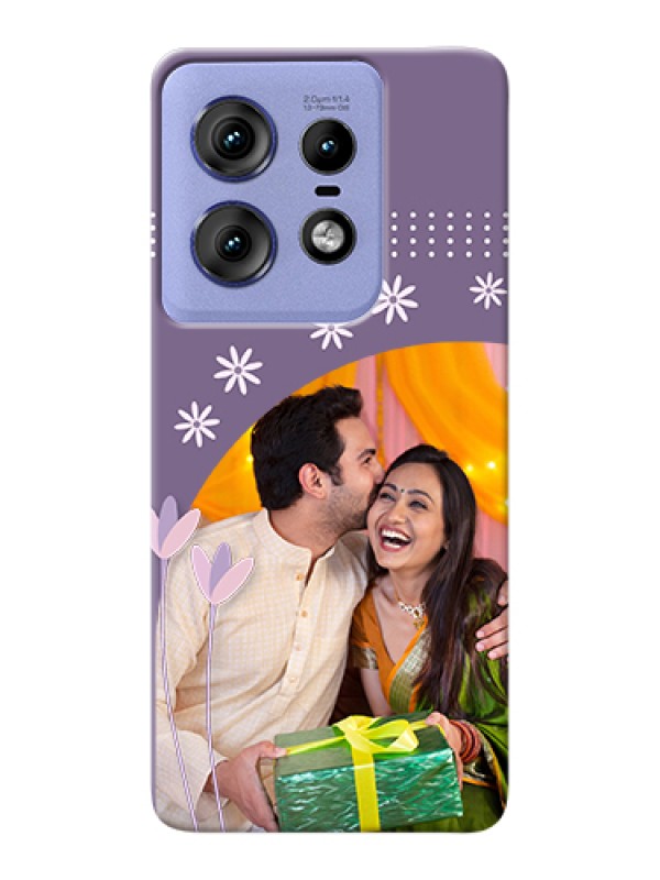 Custom Motorola Edge 50 Pro 5G Custom Hard Phone Case - Lavender Flowers Design