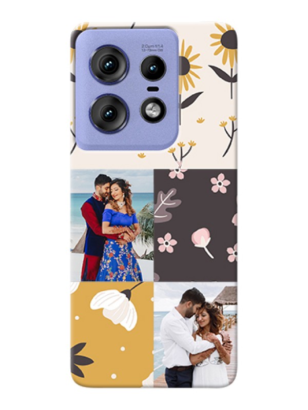 Custom Motorola Edge 50 Pro 5G Custom Hard Phone Case - 3 Images With Floral Design