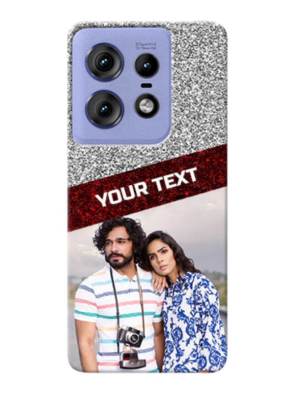 Custom Motorola Edge 50 Pro 5G Custom Hard Phone Case - Image Holder With Glitter Strip Design