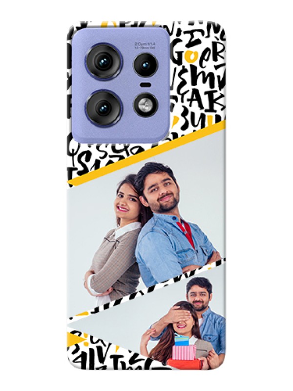 Custom Motorola Edge 50 Pro 5G Custom Hard Phone Case - Letters Pattern Design