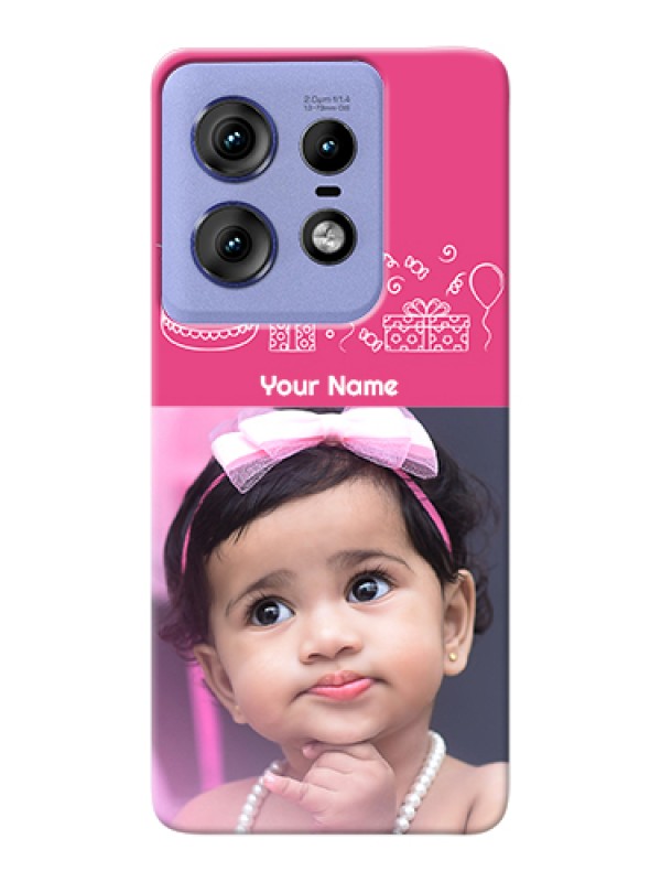 Custom Motorola Edge 50 Pro 5G Custom Hard Phone Case - With Birthday Line Art Design