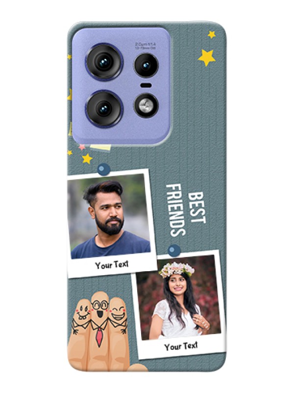 Custom Motorola Edge 50 Pro 5G Custom Hard Phone Case - Sticky Frames And Friendship Design