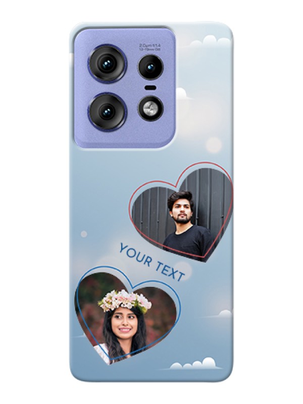 Custom Motorola Edge 50 Pro 5G Custom Hard Phone Case - Blue Color Couple Design