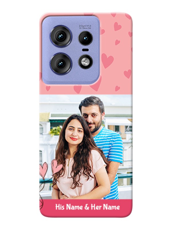 Custom Motorola Edge 50 Pro 5G Custom Hard Phone Case - Love Design Peach Color