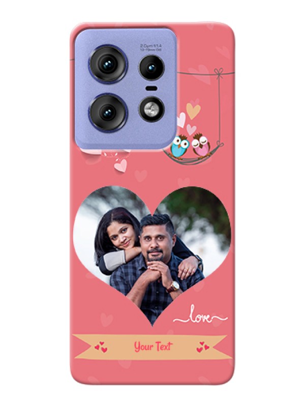 Custom Motorola Edge 50 Pro 5G Custom Hard Phone Case - Peach Color Love Design