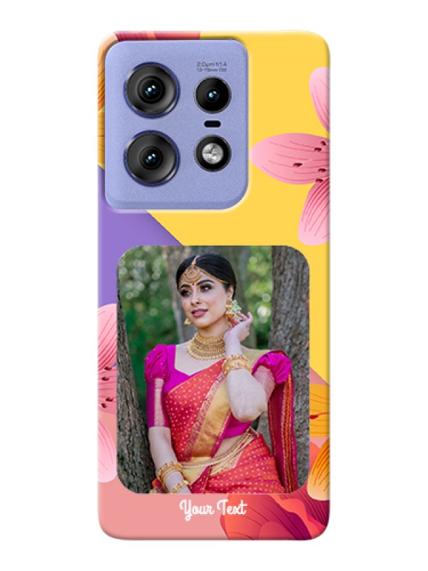 Custom Motorola Edge 50 Pro 5G Custom Hard Phone Case - 3 Image With Vintage Floral Design