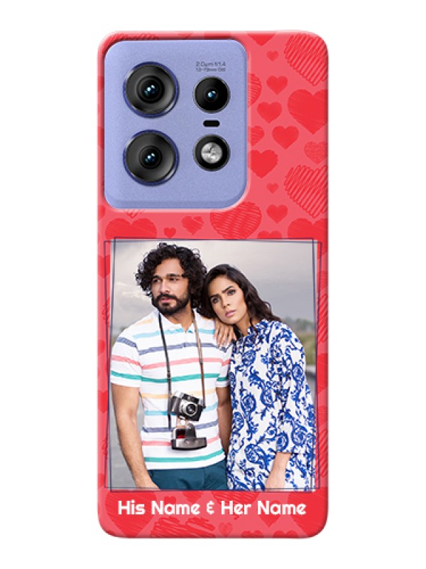 Custom Motorola Edge 50 Pro 5G Custom Hard Phone Case - With Red Heart Symbols Design