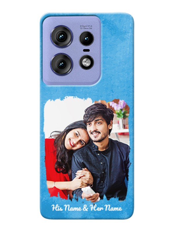 Custom Motorola Edge 50 Pro 5G Custom Hard Phone Case - Blue Color Vintage Design