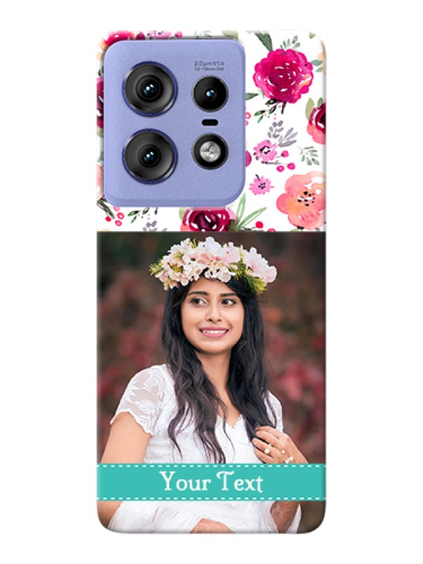 Custom Motorola Edge 50 Pro 5G Custom Hard Phone Case - Water Colors Floral Design