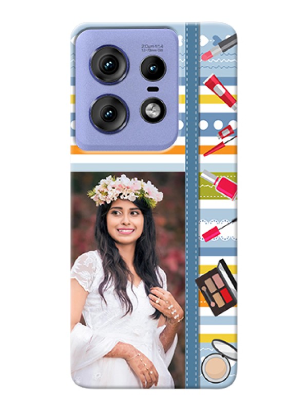 Custom Motorola Edge 50 Pro 5G Custom Hard Phone Case - Makeup Icons Design