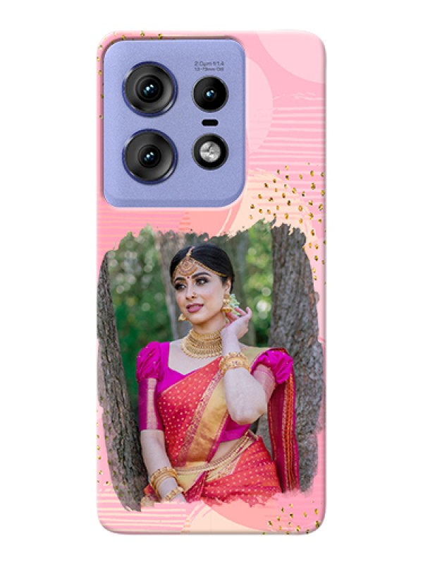 Custom Motorola Edge 50 Pro 5G Custom Hard Phone Case - Gold Glitter Splash Design