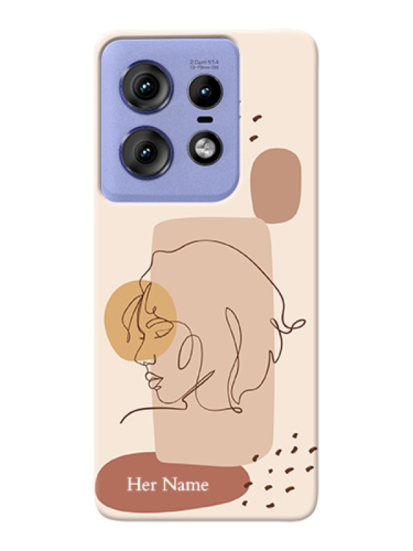 Custom Motorola Edge 50 Pro 5G Custom Hard Phone Case - Calm Woman Line Art Design