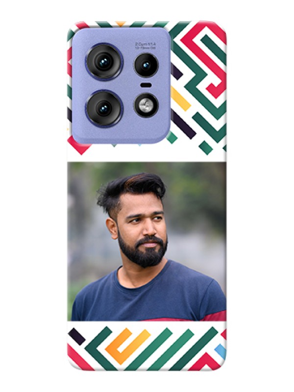 Custom Motorola Edge 50 Pro 5G Custom Hard Phone Case - Colorful Maze Pattern Design