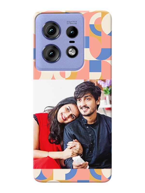 Custom Motorola Edge 50 Pro 5G Custom Hard Phone Case - Semi - Circle Maze Pattern Design