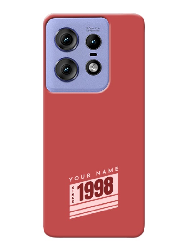 Custom Motorola Edge 50 Pro 5G Custom Hard Phone Case - Red Custom Year Of Birth Design