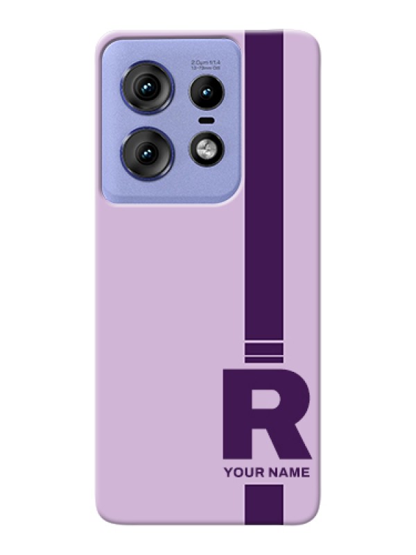 Custom Motorola Edge 50 Pro 5G Custom Hard Phone Case - Simple Dual Tone Stripe With Name Design