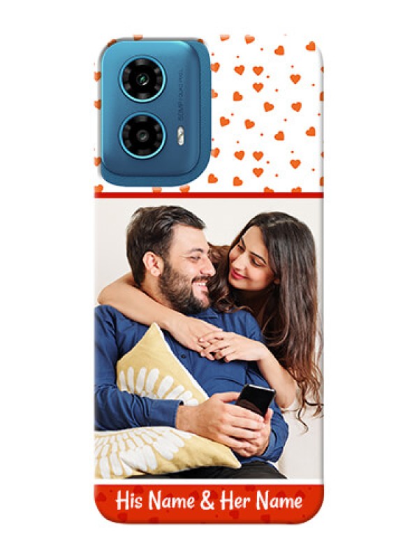 Custom Motorola G34 5G Phone Back Covers: Orange Love Symbol Design