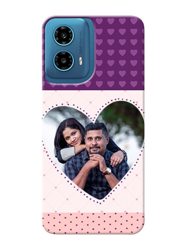 Custom Motorola G34 5G Mobile Back Covers: Violet Love Dots Design