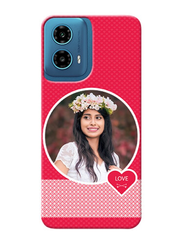 Custom Motorola G34 5G Mobile Covers Online: Pink Pattern Design