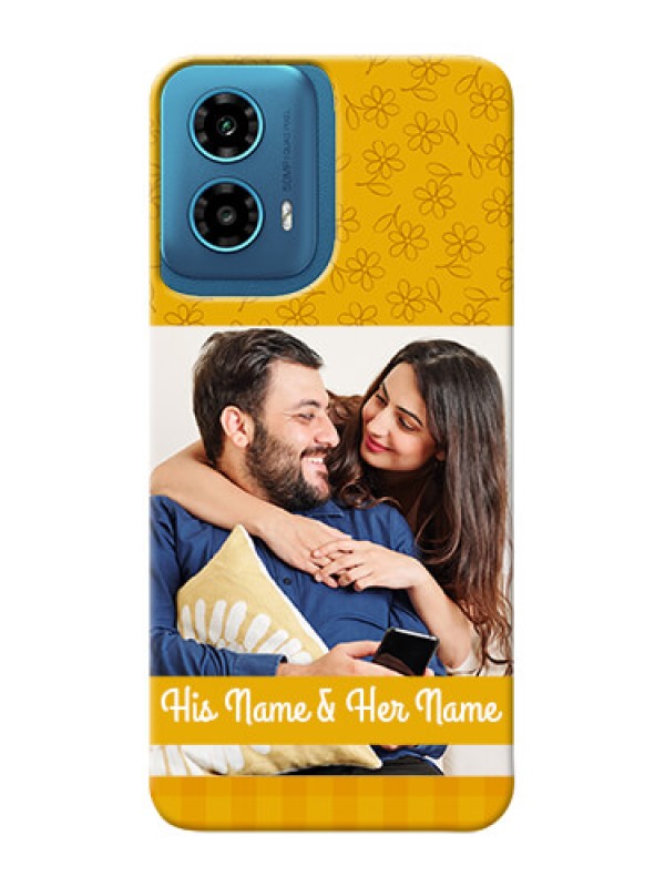 Custom Motorola G34 5G mobile phone covers: Yellow Floral Design