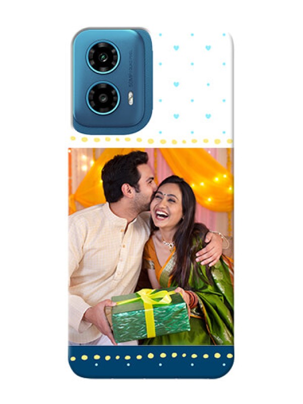 Custom Motorola G34 5G Phone Covers: White and Blue Abstract Design