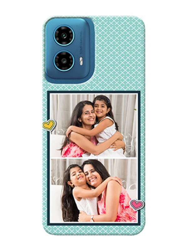 Custom Motorola G34 5G Custom Phone Cases: 2 Image Holder with Pattern Design