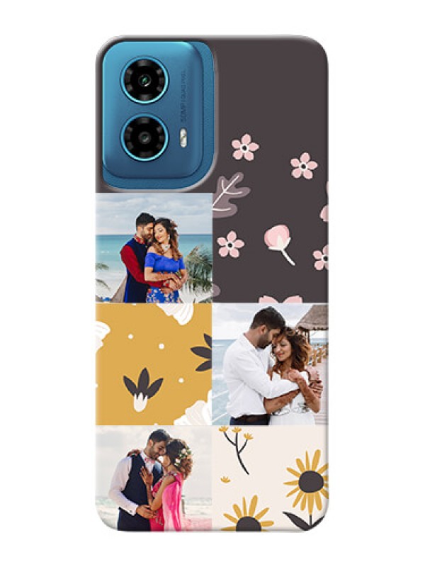 Custom Motorola G34 5G phone cases online: 3 Images with Floral Design