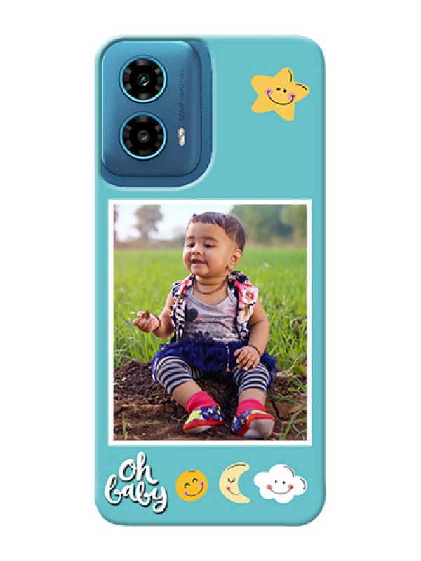 Custom Motorola G34 5G Personalised Phone Cases: Smiley Kids Stars Design