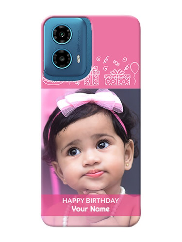 Custom Motorola G34 5G Custom Mobile Cover with Birthday Line Art Design