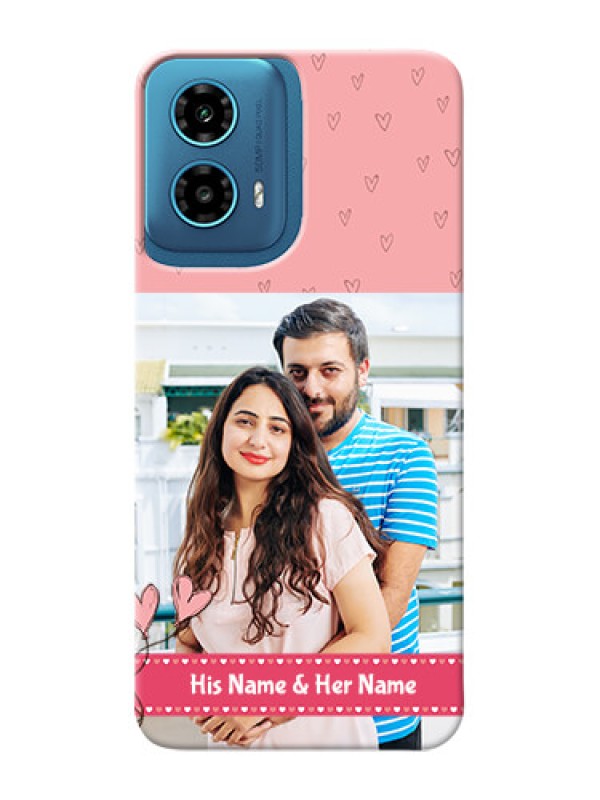 Custom Motorola G34 5G phone back covers: Love Design Peach Color