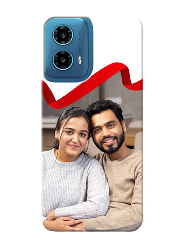 Custom Motorola G34 5G custom phone cases: Red Ribbon Frame Design