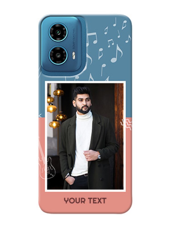 Custom Motorola G34 5G Phone Back Covers with Color Musical Note Design