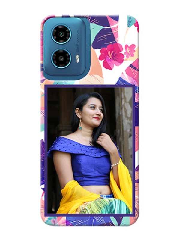 Custom Motorola G34 5G Personalised Phone Cases: Abstract Floral Design