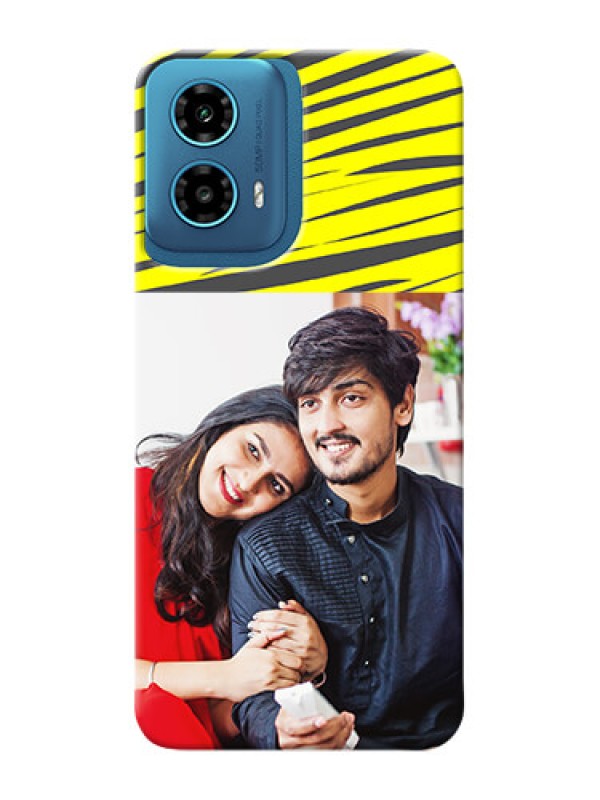 Custom Motorola G34 5G Personalised mobile covers: Yellow Abstract Design