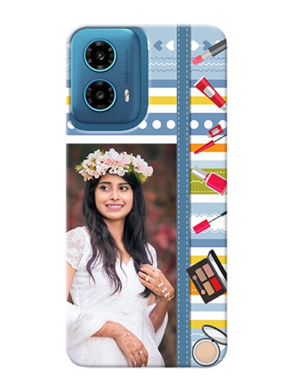 Custom Motorola G34 5G Personalized Mobile Cases: Makeup Icons Design
