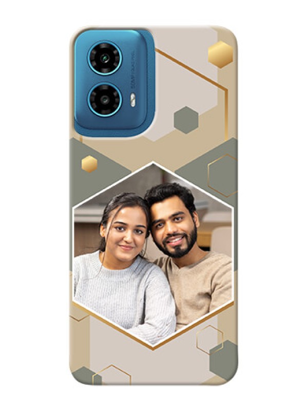 Custom Motorola G34 5G Photo Printing on Case with Stylish Hexagon Pattern Design