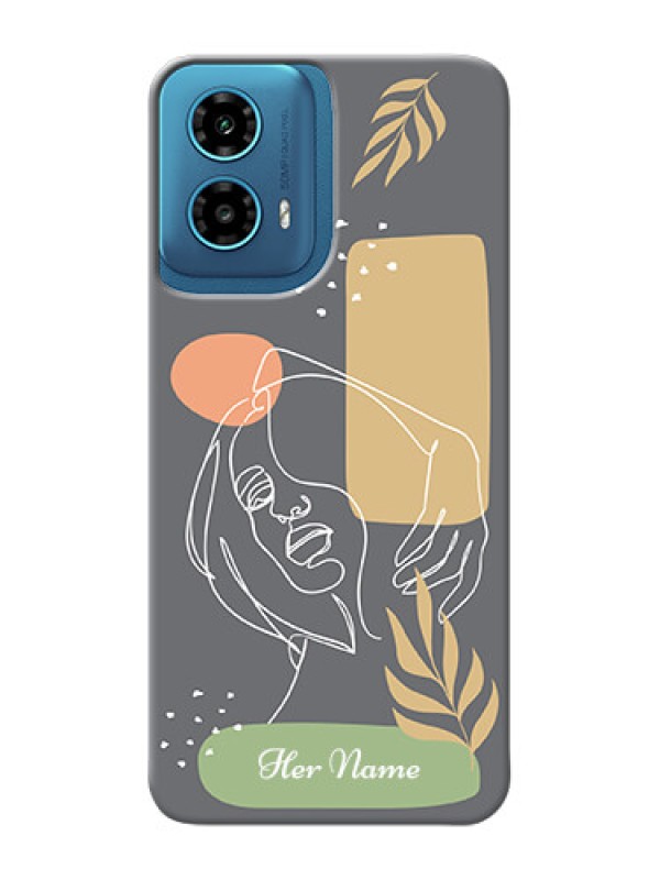 Custom Motorola G34 5G Custom Phone Case with Gazing Woman line art Design