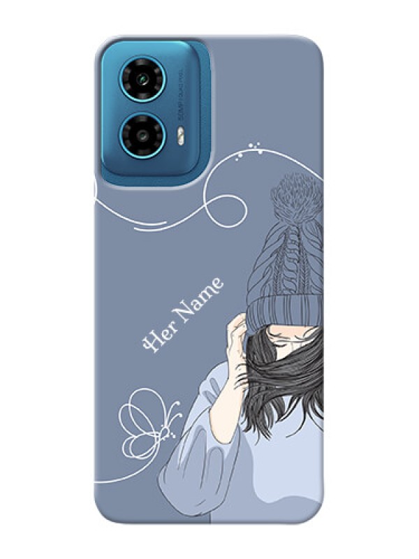Custom Motorola G34 5G Custom Mobile Case with Girl in winter outfit Design
