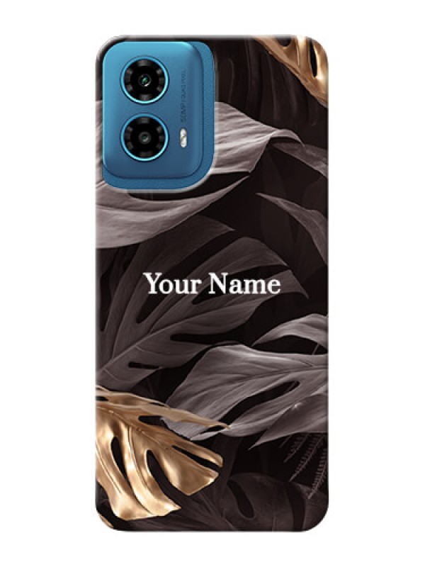 Custom Motorola G34 5G Personalised Phone Case with Wild Leaves digital paint Design