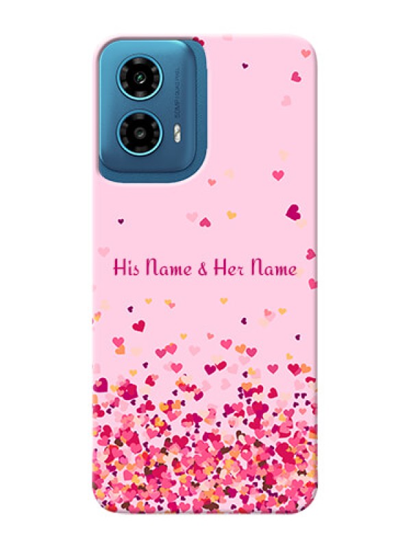 Custom Motorola G34 5G Photo Printing on Case with Floating Hearts Design