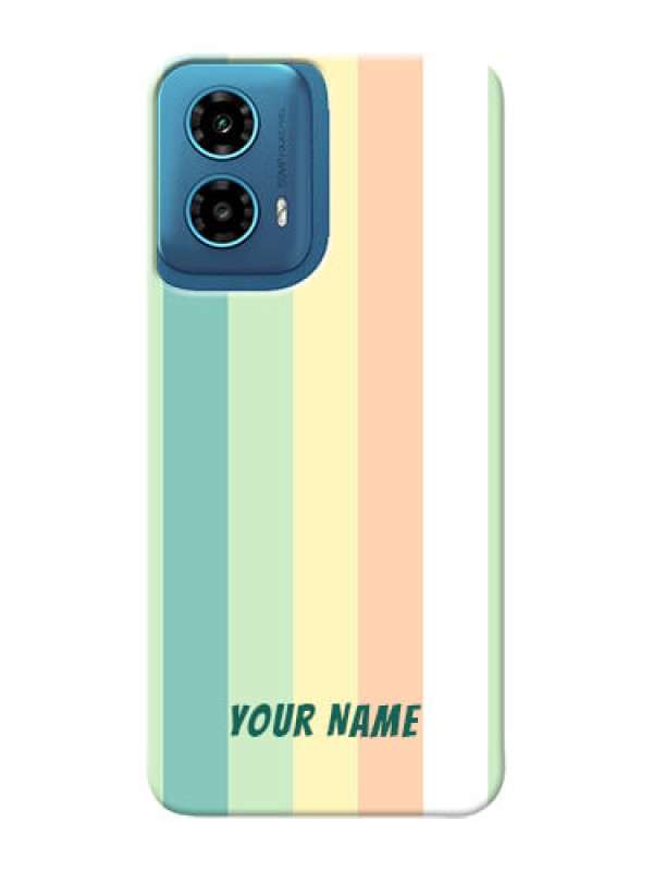 Custom Motorola G34 5G Photo Printing on Case with Multicolour Stripes Design