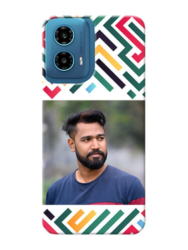 Custom Motorola G34 5G Personalized Phone Case with Colorful Maze Pattern Design