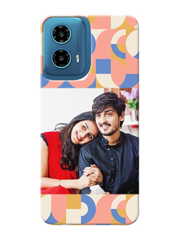 Custom Motorola G34 5G Photo Printing on Case with Semicircle Maze Pattern Design