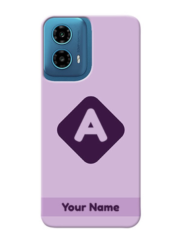 Custom Motorola G34 5G Custom Mobile Case with Custom Letter in curved badge Design