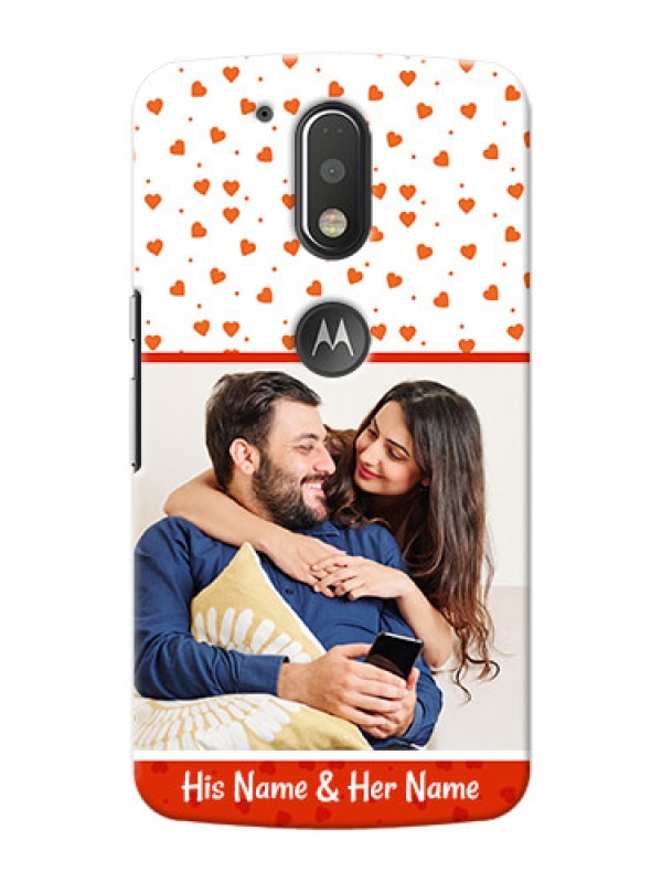 Custom Motorola G4 Plus Orange Love Symbol Mobile Cover Design